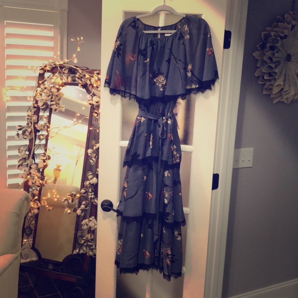 Lavender lace layered dress